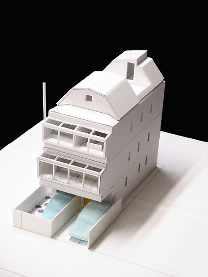 住宅設計事例　10.　二世帯住宅設計模型写真2