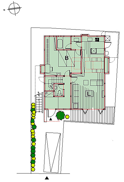 二世帯住宅設計　間取り図　（平面プラン）　04−1　東京