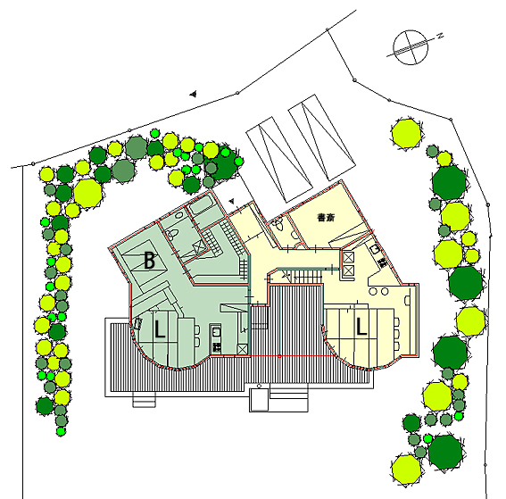 二世帯住宅設計　間取り図　（平面プラン）　03−1　神奈川