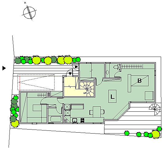 二世帯住宅設計　間取り図　（平面プラン）　02−1　東京