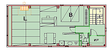 二世帯住宅設計　間取り図　（平面プラン）　05−2　神奈川