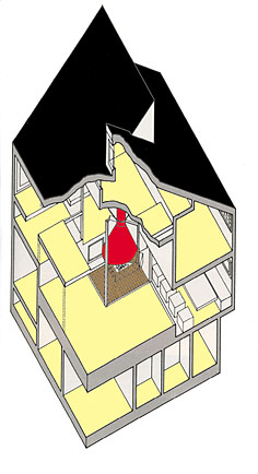 住宅設計事務所　建築家の設計する別荘スキー山荘　暖炉のある家3